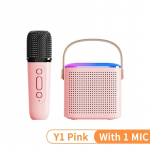 Y1 juhtmeta topeltmikrofonid karaokemasin KTV DSP s&uuml;steem Bluetooth 5.3 PA k&otilde;lar HIFI stereo ruumiline RGB v&auml;rviline LED valgus Pink 1 Mic