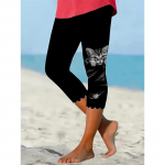 Casual Cat Printed Slim Fit Naiste s&auml;&auml;rised Capris Mood k&otilde;rge v&ouml;&ouml;kohaga jooksvad daamip&uuml;ksid Elegantsed k&otilde;hnad mood Naiste s&auml;&auml;rised p&uuml;ksid 24520 S must