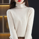 Naiste kaelusega kampsun, Qinghe ka&scaron;miir, 30% ka&scaron;miir 70% vill, talvine kootud pullover s&uuml;giskampsun ka&scaron;miir kampsun L beež