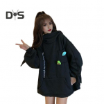 Unisex s&uuml;gistalvine kapuuts Konna kujuga t&otilde;mblukuga kapuuts paksendatud pl&uuml;&uuml;sist sooja kirjaga tikandid suur tasku pikkade varrukatega paar pendeldes &otilde;ues puhkusel M roheline