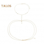 Naiste kehakett kahekihiline rhinestones kaunistusega reguleeritav rinnakett rinnaehted naistele l&otilde;pupallipeo madala l&otilde;ikega kleitide paaris kaelakee h&otilde;be