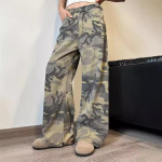 Naiste American Retro Jeans Street Hip-hop sirged laia s&auml;&auml;rega p&uuml;ksid, lahtised p&uuml;ksid XXXXL roheline