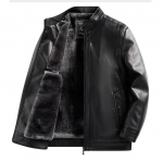 Meeste talvine tuulekindel soe kunstnahast jope, krae fliisvoodriga vabaaja mootorratturi pommitaja jakk kunstkarusnahast voodriga, suur meestele 185 pruun