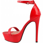 Naiste sandaalid Seksikad lahtised varbad 14 cm Supper Flash k&otilde;rged kontsad lakknahast &ouml;&ouml;klubi platvorm, pidulikud punased pulmakingad, suur suurus 44 37 punane