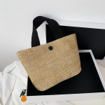 Isikup&auml;rastatud murust kootud kott Naiste kott Trend Moodne ja moodne suure mahutavusega riidest k&auml;eshoitav &uuml;he &otilde;laga kott one size must