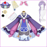 M&auml;ng Projekt Qiqi Cosplay Kost&uuml;&uuml;mid Anime Figuur Vestido Zombi T&uuml;druku Kleit Halloweeni Kost&uuml;&uuml;mid Naistele &Uuml;likond Parukas XS-(Costume+Wig)