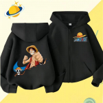 Anime One Piece laste lukuga kapuutsiga pusa, koomiksiprindiga s&uuml;gis-talvine pikkade varrukatega kapuutsiga dressipluus, vabaaja topp poistele ja t&uuml;drukutele S