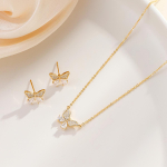 Naiste 2 tk ehtekomplektid liblikas ripats k&otilde;rvaklambrid rangluu kett Elegantne kaelakee k&otilde;rvar&otilde;ngas aastap&auml;eva tutvumistarvikud 40cm