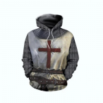 Knights Templar Armour Hoodies jakk Crusader Cross keskaegne dressipluus Pullover t&auml;istr&uuml;kiga 3D meeste kapuuts dressi&uuml;likond Carnival XL