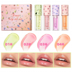 Mirror Lip Oil Set 4 erinevat puuviljamaitselist niisutav ja niisutav huulepulber Niisutav l&auml;bipaistev huulel&auml;ige huule&otilde;li 4PCS