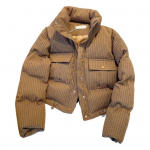 Talvine naiste polsterdatud mantel, paksendatud n&ouml;&ouml;pidega suletav p&uuml;stkrae, pikkade varrukatega &uuml;hev&auml;rviline tuulekindel kuumust hoidev sulejope S khaki