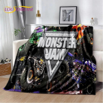 Monster Truck 3D Monster Jam Multikas Pehme Flanellitekk Voodi Magamistoa Diivani Pikniku jaoks, Visketekk V&auml;litingimustesse Vaba Aja Uinakuks Kingitus 30x40in gray