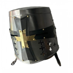 Keskaegne templir&uuml;&uuml;tli ristis&otilde;dija kiiver, ehtne soomuskoopia, ajalooline cosplay LARP varustus