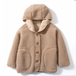 Laste lambavillast jope, s&uuml;gistalvine fliis, soe kapuuts Teismelised Laste karusnahast &uuml;ler&otilde;ivad igap&auml;evane vabaaja 4&ndash;18-aastaste laste topid Riided 130cm khaki