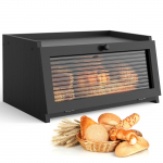 Leivakast k&ouml;&ouml;gilauale suur leivakast talumaja stiilis leivakonteiner leiva hoiustamiseks aknaga leivahoidja must must