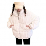 Naiste talvejope, velvetist puhvis l&uuml;hike sulejope, soe tepitud puuvillane mantel, krae pealisriided igap&auml;evaseks t&ouml;&ouml;ks kooliks S valge