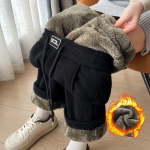 Talvine Soe Paks Lambavillast Sirge L&otilde;ikega P&uuml;ksid Naiste Vabaaja Elastse K&otilde;rge V&ouml;&ouml;kohaga Fliisvoodriga Laiade S&auml;&auml;rtega P&uuml;ksid &Scaron;ikid Baggy P&uuml;ksid XS must