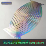 Veekindlad laserpeegeldavad rattakleebised autodele, mootorratastele ja elektriautodele suurustes 10/12/14/15/18 tolli. Laser Wheel Sticker [10 inches]
