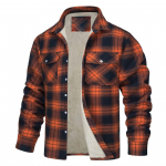 Meeste jakk Pikkade varrukatega Rev&auml;&auml;r Ruuduline Paks S&auml;rk Meeste Jakk 3XL oranž
