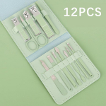 Ilutangid K&uuml;&uuml;nek&auml;&auml;rid Pedik&uuml;&uuml;r Manik&uuml;&uuml;ri T&ouml;&ouml;riistad Roostevabast terasest k&uuml;&uuml;nek&auml;&auml;ride komplekt 12pcs roosa