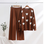 Vintage Love Kaheosaline lahtine naiste mood kootud kampsun p&uuml;ksid, &uuml;likond naistele s&uuml;gis-talv uus elegantne kampsun naisteriided One Size pruun