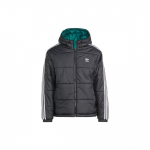 Adidas Originals Adicolor Kahepoolne Jakk Kolm Triipu V&auml;rviplokk Kapuutsiga Pikkade Varrukatega Jakk Meeste Jakk Must HZ0690 XXL