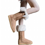 Naiste karusnahast lumesaapad, madalad platvormiga, keskmise s&auml;&auml;rega, soojad seemisnahast puuvillased kingad, naiste trendikad talvised jalatsid, mugavad jalutamiseks, zapatos mujer botas 35