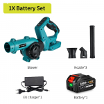 NEWBENY juhtmeta elektriline &otilde;hupuhur 3 k&auml;iguga 270&deg; p&ouml;&ouml;rlemise reguleerimise juhtmeta lehtede lumepuhastust&ouml;&ouml;riist Makita 18V-21V aku jaoks 1xBattery-EU Plug