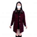 Naiste k&uuml;ljetaskutega talvemantel, &uuml;herealine keskmise pikkusega mantel XL kohv