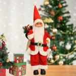 Santa Claus Collectible Figure for Holiday Decor in Bedroom Dark Red