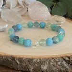 Emotsionaalne tervendav ja sisemine tugevus Fluoriidist akvamariinist ja amasoniidist 8 mm kivist k&auml;ev&otilde;ru stressi leevendav ehe kingitus