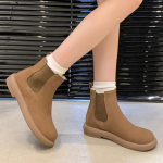 Moodsad Naiste Lumesaapad 2025 Uued Pl&uuml;&uuml;sist Soojad Talvised Klassikalised Suede Pahkluusaapad Mugavad Paksude Taldadega Naiste Slip-on Vabaaja Jalutussaapad 35 brown