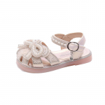 2024. aasta t&uuml;drukute printsessikleidi sandaalid, laste suvesandaalid, luksuslikud p&auml;rlitega lipsuga lapsed, p&otilde;hjuslikud pulmapeod, lamedad sandaalid, v&auml;ljal&otilde;ikega 23 roosa