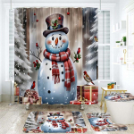 J&otilde;ulukingitused Vannitoa du&scaron;ikardinate vaibakomplekt J&otilde;uluvana Lumememm Head uut aastat Pol&uuml;ester du&scaron;ikardinad Vannitoa sisustus 003