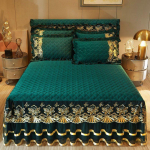 3 tk Luksuslik tipptasemel pitsiga voodilinade komplekt, pehme ja mugav hingav &uuml;hev&auml;rviline klambriga puuvillane voodipesu voodi seeliku stiilis madratsikaitse komplekt 1.5m bed skirt 3pcs set