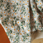 50x135cm Retro Art Daisy Tikandkangas Puuvillane Linane 3D Daisy Jacquard Kangas Isetegemise kleidi jaoks Laudlina kott Padja materjal 50x135cm