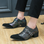 Meeste K&otilde;rged kontsad Valge Nahast Derby Pulmakleit Tants &Auml;ri Ametlik Lift Kingad K&otilde;rgus Suurendus Tuxedo Prom Blazers Kingad meestele EU:38