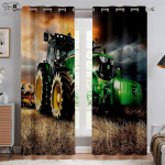 Traktor 3D Prinditud Kardinad Magamistuba Elutuba K&ouml;&ouml;giakna Kardinad 100% Pol&uuml;esterkiud Kardinad Kodu Kaunistus 2 tk W50xH160(CM)x2PCS&Grommet Top