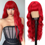 LISI HAIR s&uuml;nteetilised pikad v&auml;rvilised parukad tukkidega Naturaalne laineline parukas naistele, igap&auml;evane Cosplay kuumakindel 65cm