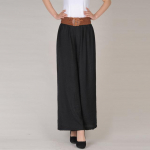 Suures suuruses laia s&auml;&auml;rega p&uuml;ksid Vintage k&otilde;rge v&ouml;&ouml;koha v&ouml;&ouml; p&otilde;hjuslik side Naiste p&uuml;ksid vabaaja suur suurus Pantalon Femme One Size must