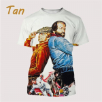 Uusim Bud Spencer Terence Hill 3D-tr&uuml;kiga topp Harajuku O-kaelusega T-s&auml;rk Vabaaja l&uuml;hikeste varrukatega moes T-s&auml;rk Suvine meeste riietus M