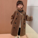 T&uuml;drukute talvepl&uuml;&uuml;sist paksendatud pika karvaga integreeritud pl&uuml;&uuml;sis mantel 150