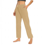 Naiste Elastne K&otilde;rge V&ouml;&ouml;koht P&uuml;ksid Vabaaja Aktiivne Sobivus Lai Jalg Pikk P&uuml;ksid Taskutega S khaki