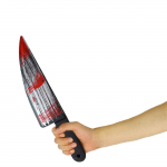 Faked Bloody Sharp Knife for Halloween Costume Cosplay Props Simulation Plastic Kitchen Knife Horror Decor theme Party Supplies One Size
