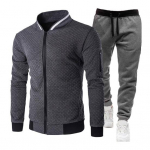 2 tk/komplekt meeste &uuml;likond, krae, pikkade varrukatega, lukuga, pesapallimantel, elastne v&ouml;&ouml;koht dressip&uuml;kste komplekt, tavaline spordi&uuml;likond S tumehall v&auml;rv