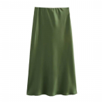 Naiste mood, satiin, soliidne plisseeritud Midi-seelik, keskmise pikkusega elastne v&ouml;&ouml;koht, naiste stiilsed daamiseelikud, elegantsed naiste pikkused, naiste pikk seelik 25954 M