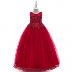 Pitsist helmestega aplikatsiooniga pikk ballileit lastekleit T&uuml;drukute peokleit Elegantsed teismeliste pidulikud pulmakleidid 130