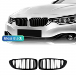 Auto esip&otilde;rkeraua iluv&otilde;re Racing Grill BMW 4-seeria jaoks F32 F33 F36 M3 F80 M4 F82 12-18 Kahe liistuga l&auml;ikiv must tarvikud