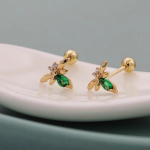 ANENJERY Geomeetriline tsirkoonist putukate kruviga nael, naiste mood Lihtne v&auml;ike peen mitmek&uuml;lgne armas k&otilde;rvak&uuml;&uuml;ne ehe kingitus valge