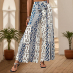 Naiste uued suvep&uuml;ksid paeltega, tr&uuml;kitud etnilises stiilis laia s&auml;&auml;rega p&uuml;ksid L sinine